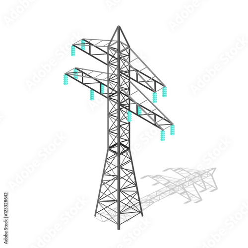 High Voltage Power Pylon. Transmission Tower. Vector