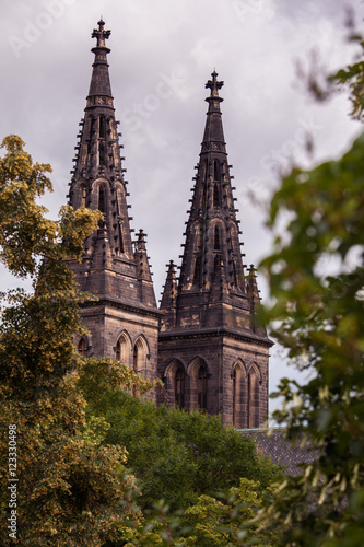 Two towers of Saint Peter and Paul Cathedral, Vysehrad, Prague