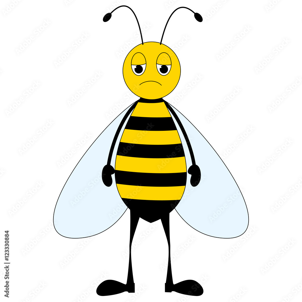 Cartoon sad bee Stock Vector | Adobe Stock