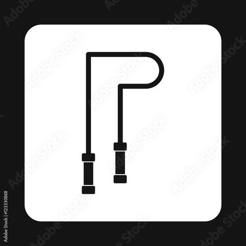 Skipping rope icon in simple style on a white background