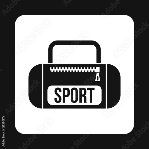 Sports bag icon in simple style on a white background