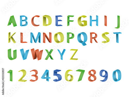 Colorful 3D font
