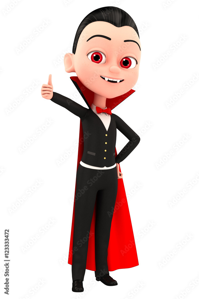 Funny vampire shows thumbs up. Halloween icon isolated no backg Stock  Illustration | Adobe Stock