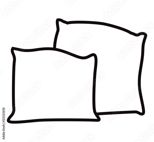Black and white pillow icon vector illustration