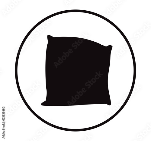Cartoon pillow silhouette vector illustration.