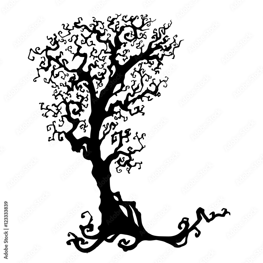 Halloween treevector Illustration isolated on white Halloween treevector Illustration isolated on white