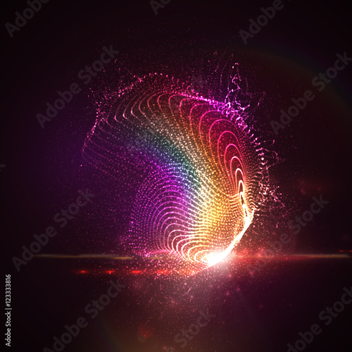 3D illuminated neon digital splash