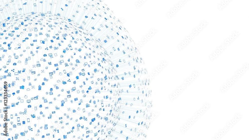 internet of things slow motion a lot of connections between things, cloud technology