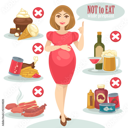 Unhealthy food for pregnant woman.
