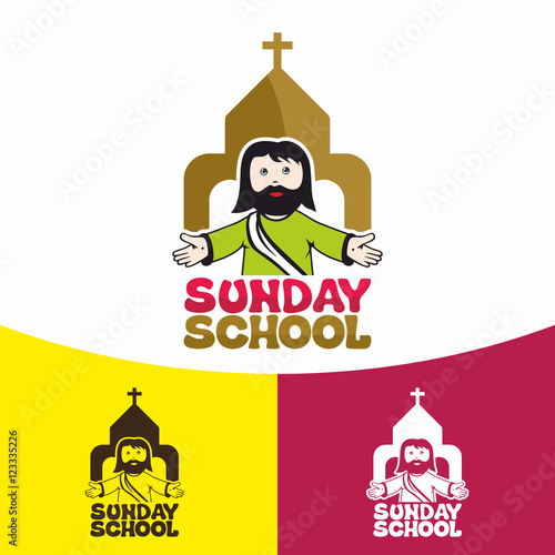 Logo Sunday school. Christian symbols. The Church of Jesus Christ.