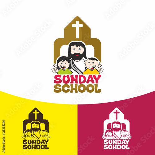Logo Sunday school. Christian symbols. The Church of Jesus Christ.