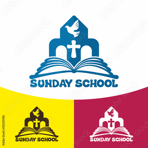 Logo Sunday school. Christian symbols. The Church of Jesus Christ.