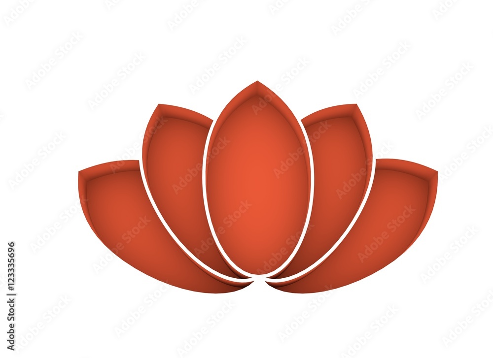 Lotus flower symbol. 3D rendering. Design element for branding Lotus flower symbol. 3D rendering. Design element for branding