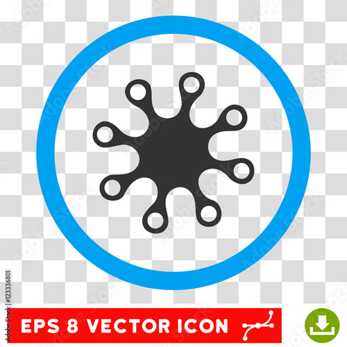 Rounded Axenic EPS vector pictograph. Illustration style is flat icon symbol inside a blue circle.