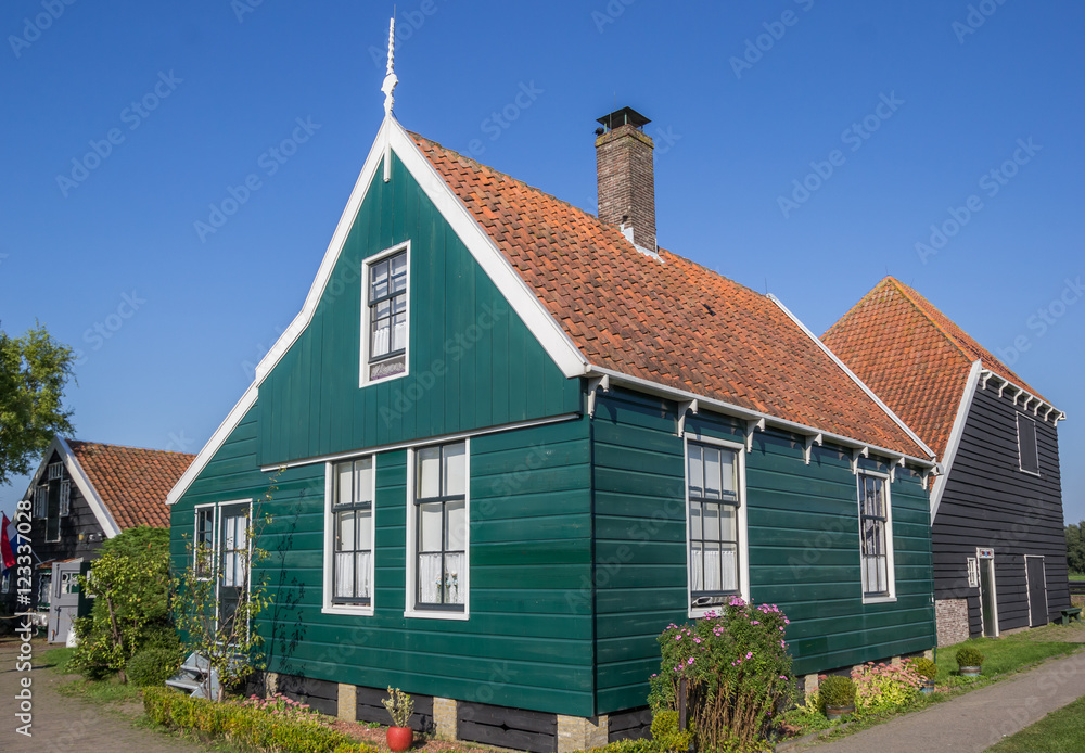 Traditional dutch wooden house in Zaanse Schans