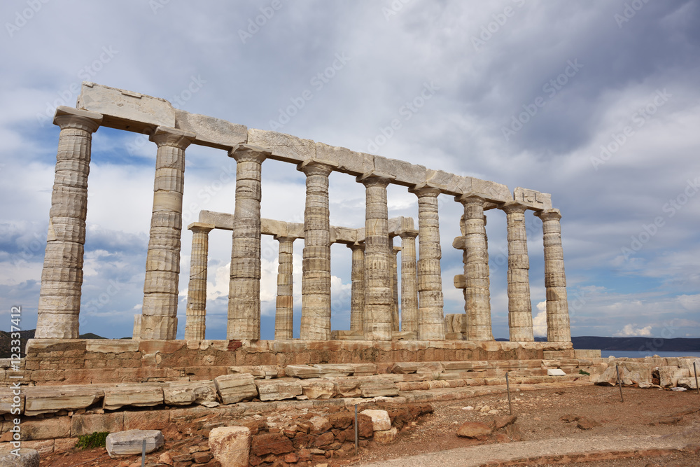 Temple of Poseidon at Cape Sounion Attica Greece