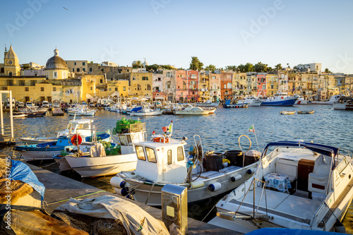 Port on Procida Island, Italy