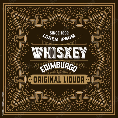 Vintage frame and label for whiskey product. You can use it for