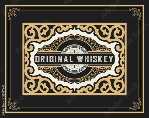 Vintage frame and label for whiskey product. You can use it for
