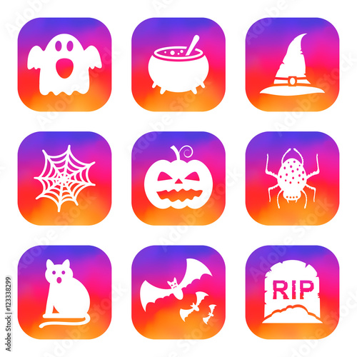 Halloween icons set 