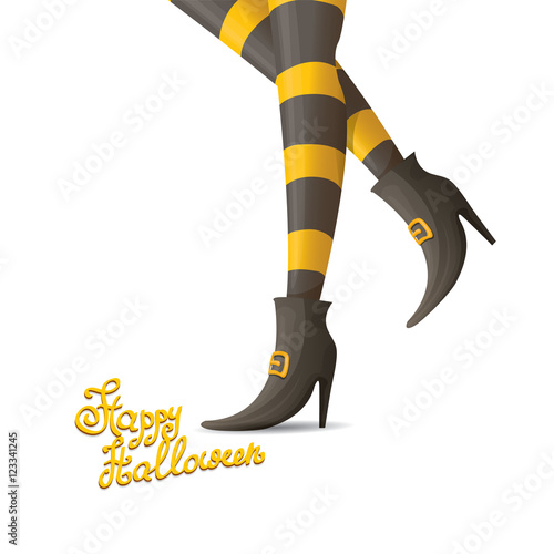 vector witch legs halloween background