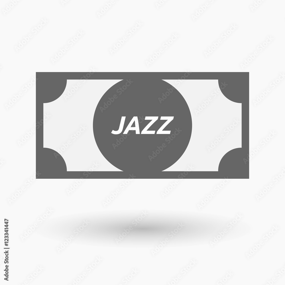 Isolated bank note icon with    the text JAZZ