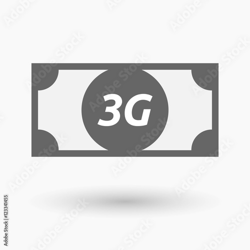 Isolated bank note icon with the text 3G