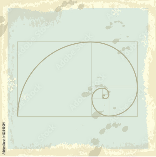 Golden ration presented on old background paper design. Golden proportion. Graphic design element.