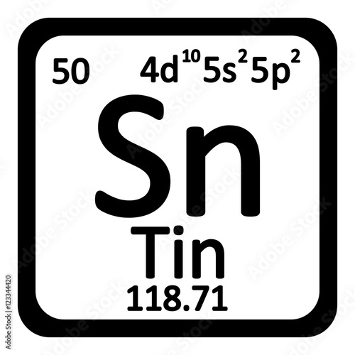 Periodic table element tin icon.