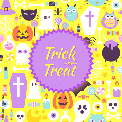 Halloween Trick or Treat Trendy Poster