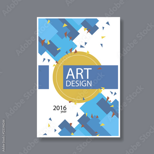   Сохранить Скачать изображение для предпросмотра Abstract blue yellow cover of magazine. Vector magazine page.
