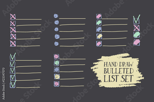 set of insulated bulleted lists