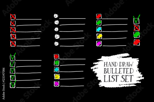 set of insulated bulleted lists