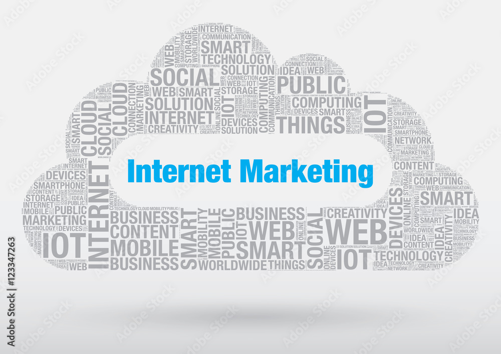 Obraz premium Internet Marketing word cloud technology vector concept illustration