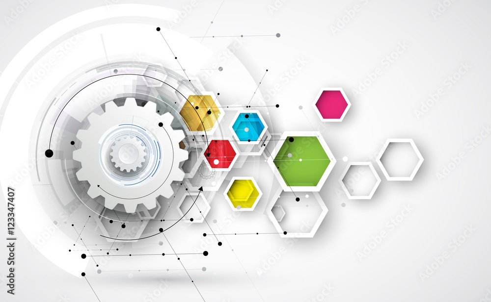 Obraz premium Digital technology world. Business virtual concept. Vector background