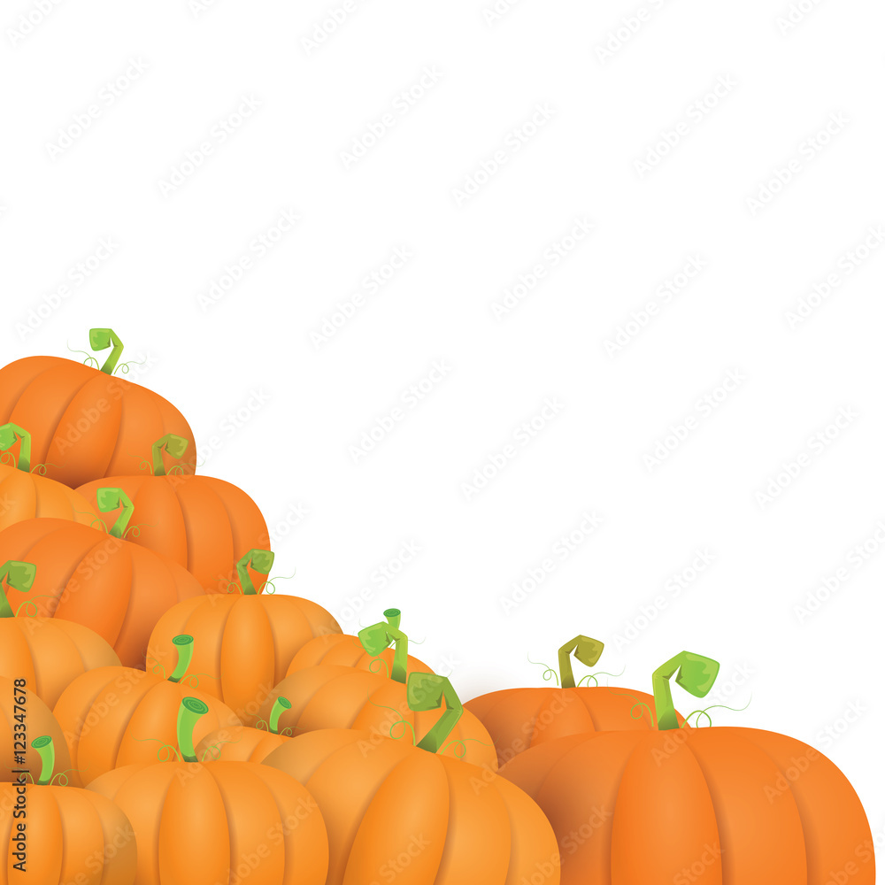 autumn vector pumpkins border design template autumn vector pumpkins border design template