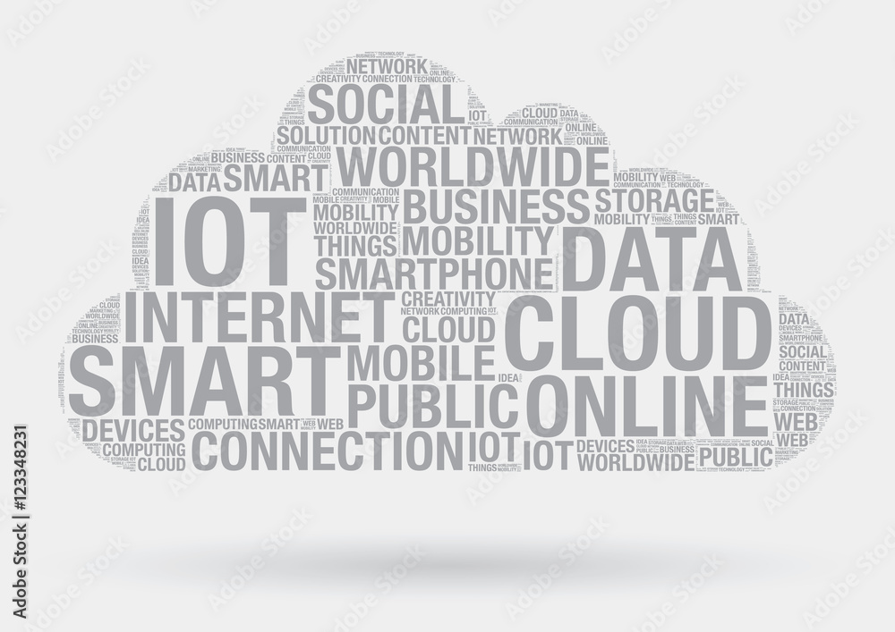 Obraz premium Cloud computing technology vector wordcloud concept illustration