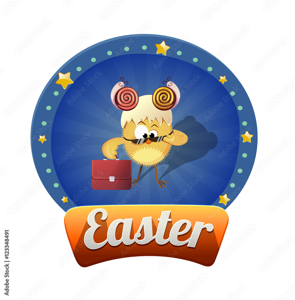 Naklejka premium Greeting card for Easter chicken