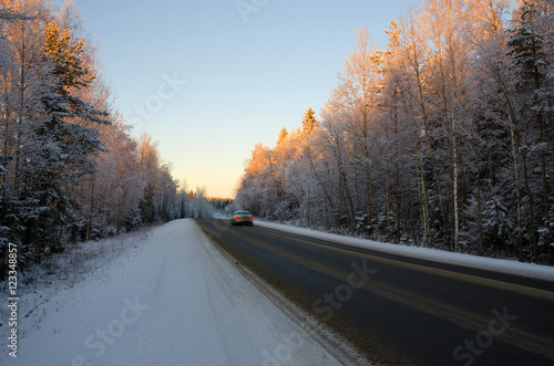 Small country road in winter