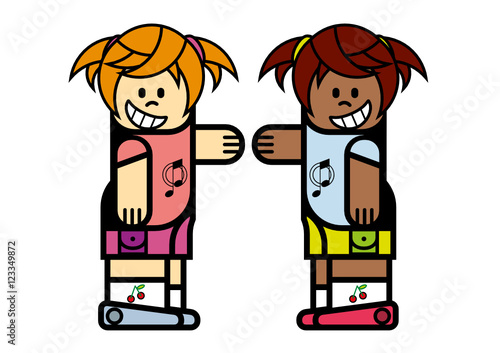 smiling happy girl children kid face cartoon vector illustration