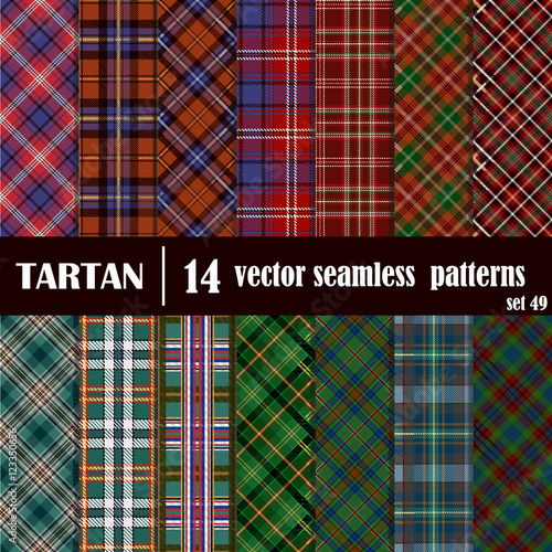 Set Tartan Seamless Pattern.