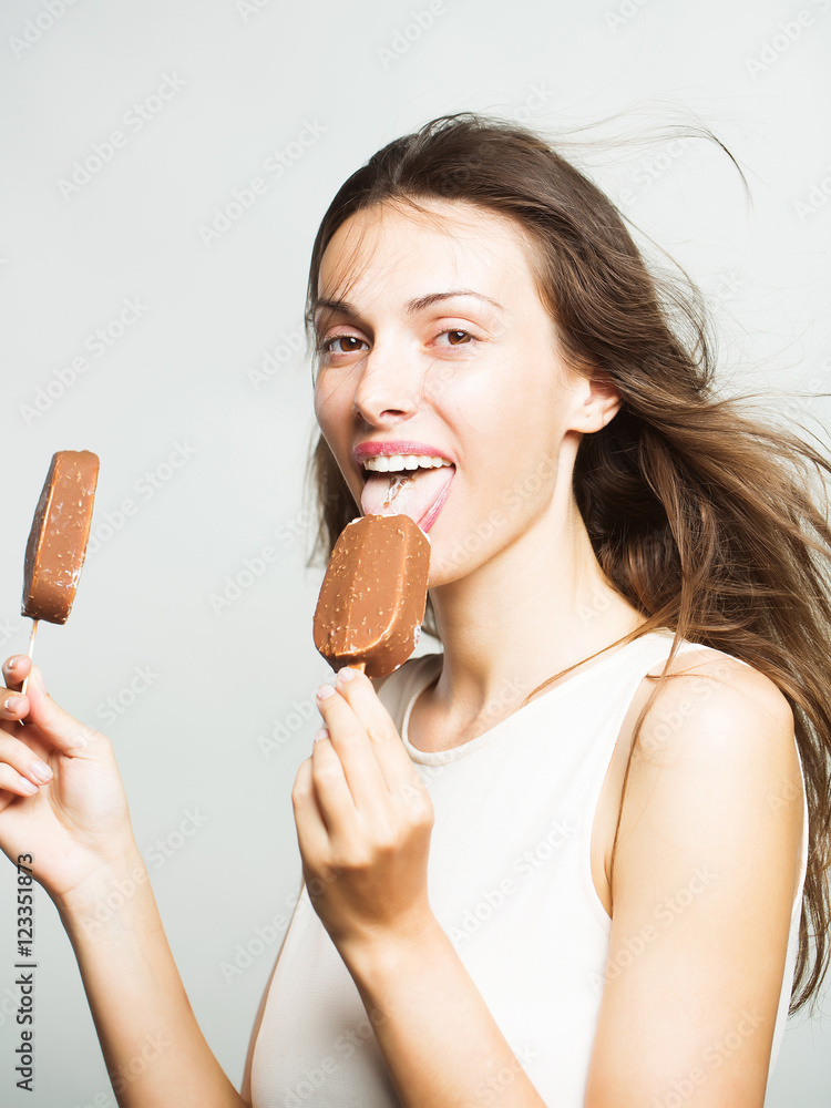 pretty girl eating ice lolly pretty girl eating ice lolly
