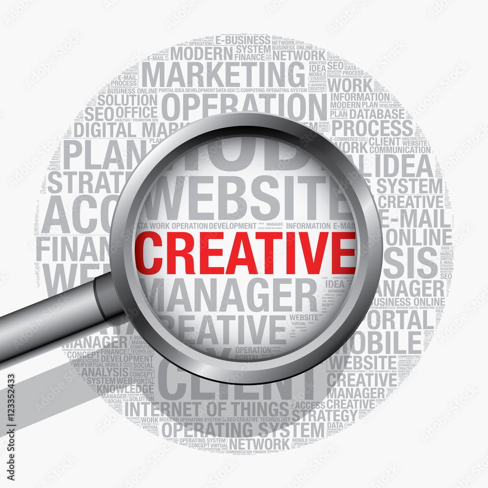 Creative in word cloud computing concept vector illustration Creative in word cloud computing concept vector illustration