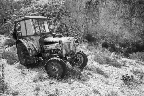 Old abandoned rusted tractor  Greece
