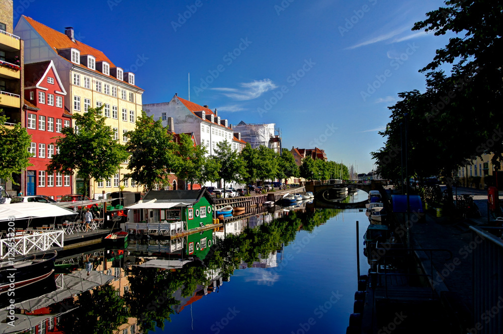 Morning view of the Copenhagen channel, Denmark