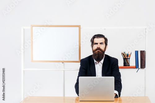 Businessman working with laptop
