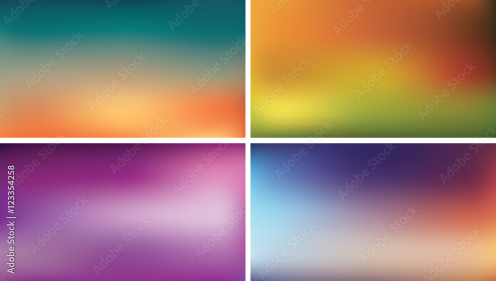 Blurred background set 16:9 abstract vector wallpaper for webdesign