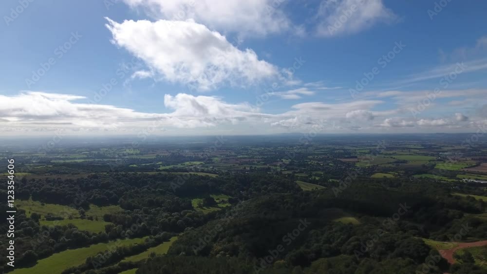 Aerial view of english countryside with fast moving clouds. Aerial view of english countryside with fast moving clouds.