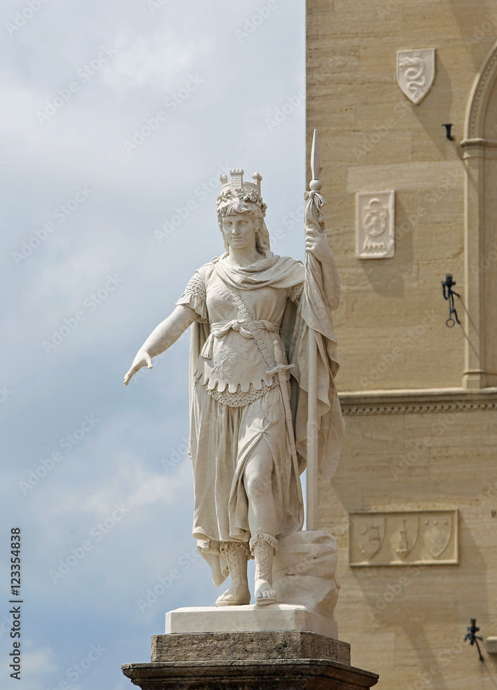 Fototapeta premium Warrior of marble called Statue of Liberty in San Marino