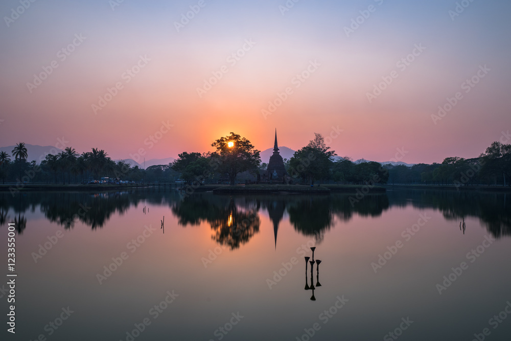 Sunset at Sukhothai History National Park